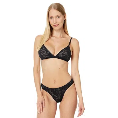 Eberjey Bra Women's Black Floral Lace Stretch Triangle Bralette Kfc322