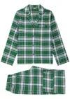 Eberjey Flannel Long Pj Set Tartan Plaid Forest Green In Green