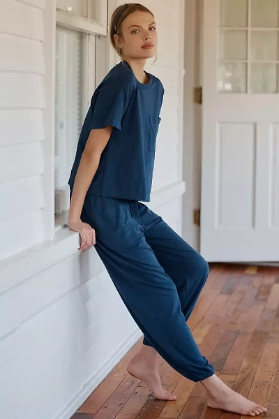 Eberjey Cotton Aloe Pants In Blue