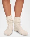 Eberjey Cozy Cable-knit Crew Socks In Ivory