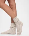 Eberjey Cozy Cable-knit Crew Socks In Light Heather Grey