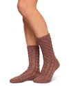 Eberjey Cozy Cable Knit Socks In Brown
