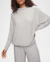Eberjey Cozy Time Dolman-sleeve Pullover In Light Heather Grey