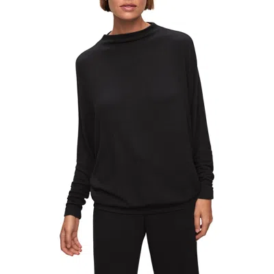 Eberjey Cozy Time Mock Neck Pullover In Black