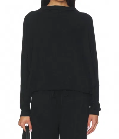 Eberjey Cozy Time Mock Neck Pullover In Black