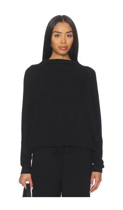 Eberjey Cozy Time Mockneck Pullover In Black