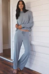 Eberjey Cozy Time Straight-leg Sweatpants In Blue