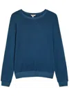 Eberjey Cozy Time Stretch-knit Sweatshirt In Blue