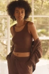 Eberjey Crop Sweater Tank Top In Brown