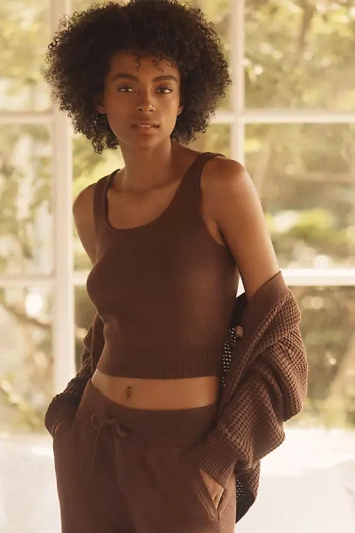 Eberjey Crop Sweater Tank Top In Brown