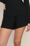 Eberjey Dream Rib Drawstring Shorts In Black