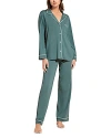 Eberjey Dusk Gisele Long Pajama Set In Agave Ivory