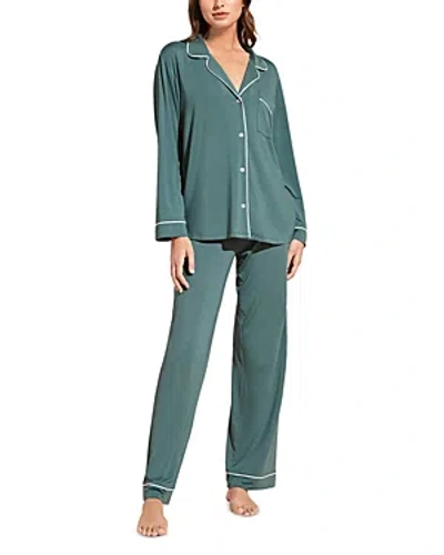 Eberjey Dusk Gisele Long Pajama Set In Agave Ivory