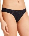 Eberjey Soft Stretch Recycled Lace Thong Black In Black