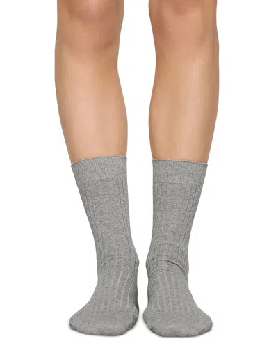 Eberjey Essential Rib Socks In Gray