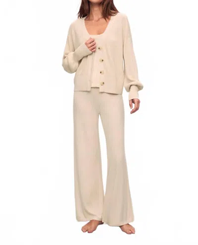 Eberjey Fine Gauge Cardigan In Almond Heather In Neutral