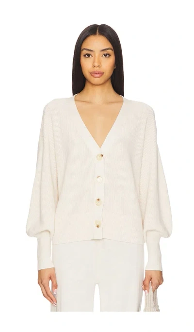 Eberjey Fine Gauge Sweater Cardigan In 杂杏仁色