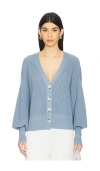 Eberjey Fine Gauge Sweater Cardigan In Blue