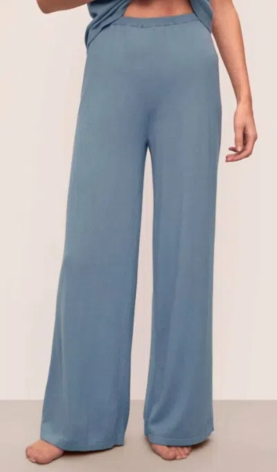 Eberjey Fine Gauge Sweater Pant In Faded In Blue