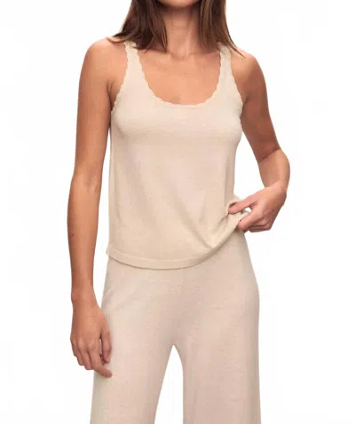 Eberjey Fine Gauge Sweater Tank In Almond Heather In Multi