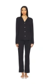 Shop Eberjey Fiona Catnap Pj Set In Black