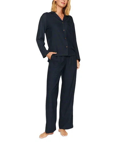 Eberjey Flannel Long Pajama Set In Blue