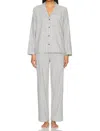 Eberjey Flannel Long Pj Set In Winter Check Heather Grey In Wintercheck Heather Grey