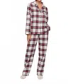 Eberjey Plaid Flannel Pyjama Set In White