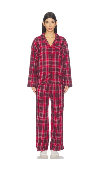 Eberjey Flannel Pajama Set In Multi