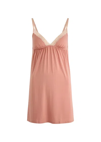 Eberjey Lace-trim Flora Chemise In Pink