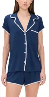 Eberjey Frida Relaxed Short Pajamas In Blue