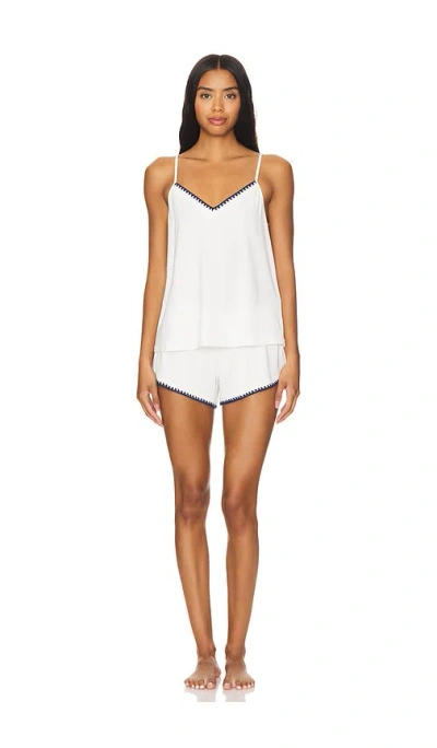 Eberjey Frida Cami & Short Set In Ivory & Navy