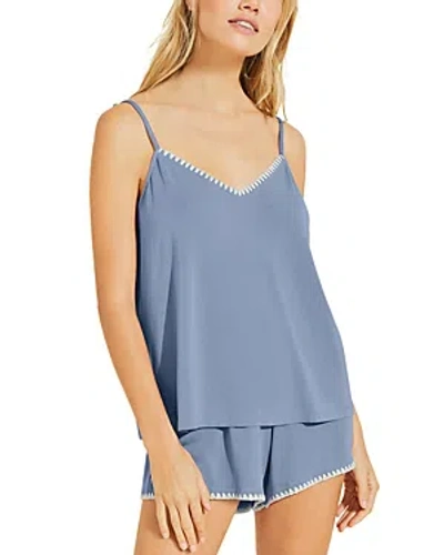 Eberjey Frida Camisole & Shorts Pajamas In Wedge Blue Ivory