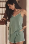 Eberjey Frida Cami Shorts Pajama Set In Green