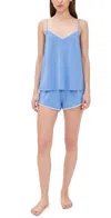 Eberjey Frida Cami Shorts Pj Set Cornflower Blue/white