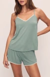 Eberjey Frida Cami And Shorts Pj Set Eucalyptus/ivory