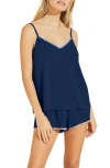 Eberjey Frida Whipstitch Tencel Cami Pajama Set In Navy/ivory