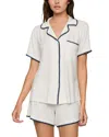 Eberjey Frida Relaxed Shorts Pajama Set In Ivory/navy