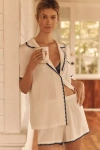 Eberjey Frida Relaxed Shorts Pajama Set In White