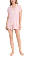 Eberjey Frida Short Pj Set Silver Pink/ivory In Silver Pink/ivory