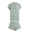 Eberjey Gisele Relaxed Pajama Short Set In Green
