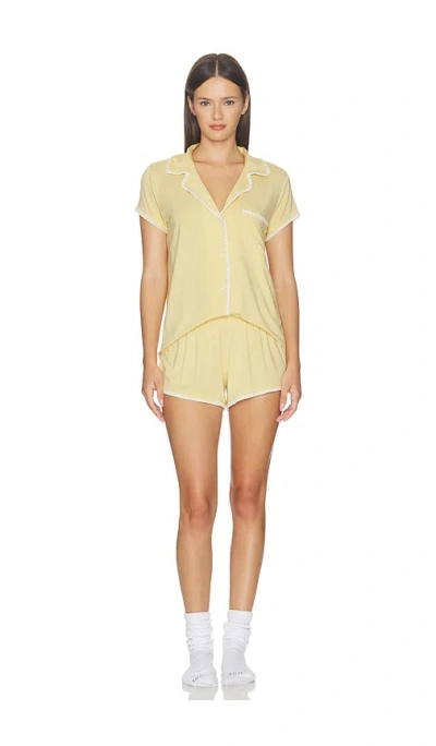 Eberjey Frida Shortie Pajama Set In Yellow