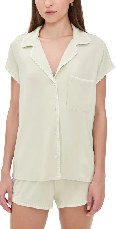 EBERJEY FRIDA SHORTIE PAJAMA SET MINT CREAM/IVORY