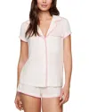 Eberjey Frida Tencel Modal Stretch Shortie Shorts Pajama Set In White