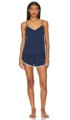 Eberjey Frida Cami Shorts Pajama Set In Navy & Ivory