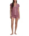 Eberjey Frida Whipstitch Short Pajama Set In Purple