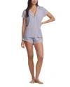 Eberjey Frida Whipstitch Short Pajama Set In Blue