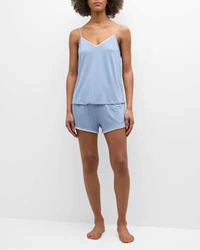 Eberjey Frida Whipstitch Tencel Cami Pajama Set In Wedgewood Blue Ivory