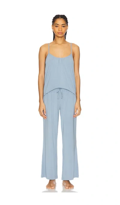 Eberjey Gisele Cami & Pant Pj Set In Faded Denim