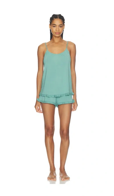 Eberjey Gisele Cami & Short Pajama Set In Seagrass